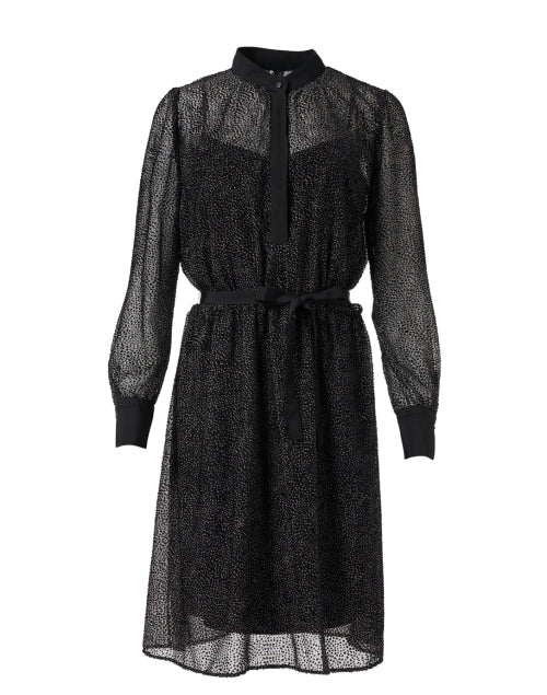 Black Sheer Dot Dress