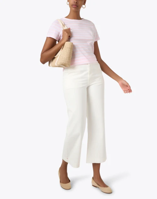 Etrille Pink and White Striped Cotton Tee