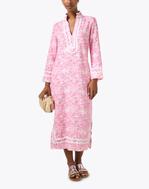 Pink Floral Print Tunic Dress