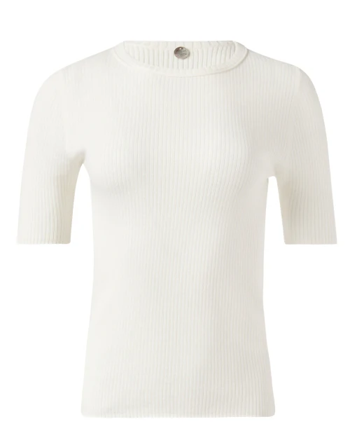 Ivory Rib Knit Top
