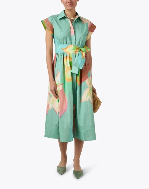Green Floral Print Dress