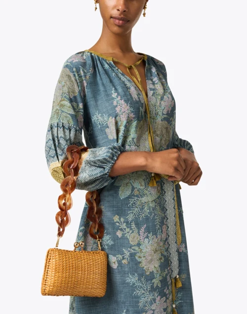 Charlotte Honey Wicker Clutch