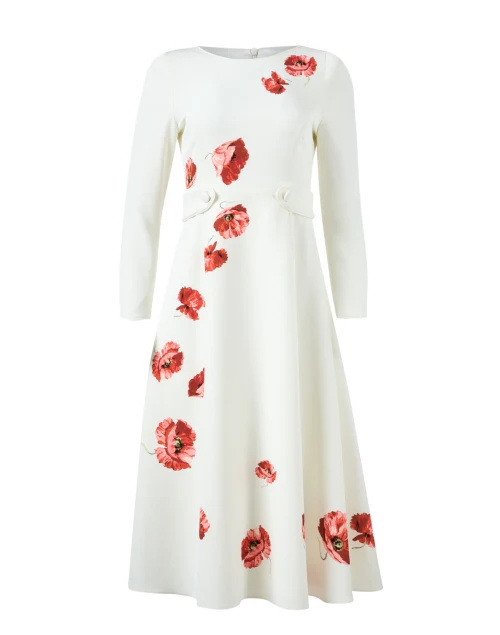 Virte White Poppy Print Dress
