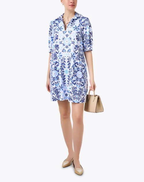 Emerson White and Blue Print Dress