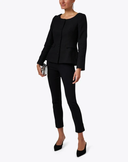 Black Cotton Crepe Jacket