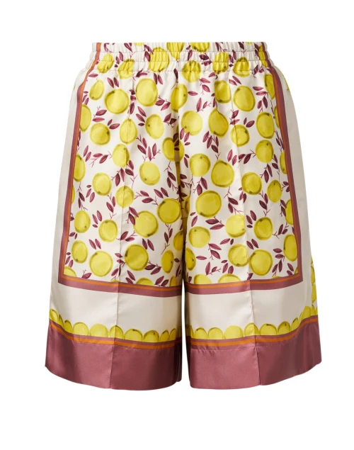 Citrus Print Silk Shorts