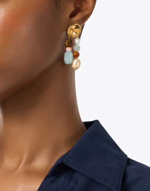 Multi Stone Drop Earrings