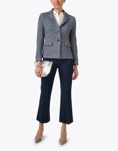 Rosalba Navy and White Chevron Blazer