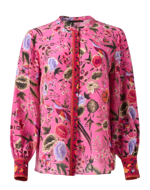 Fionna Pink Print Silk Blouse