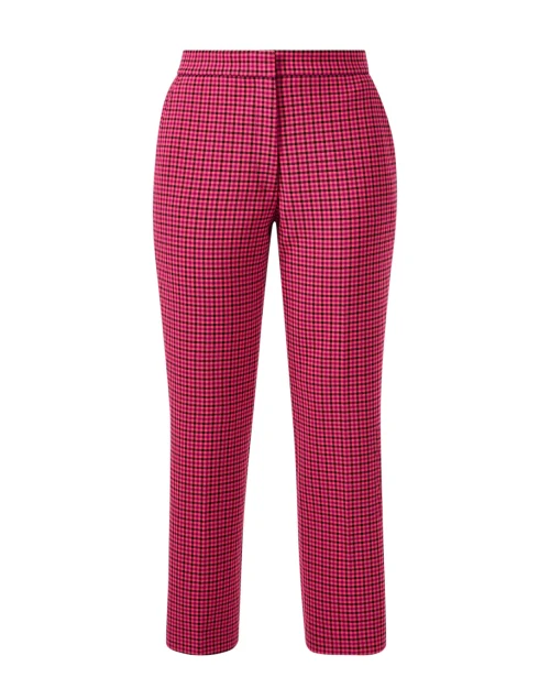 Pink Plaid Straight Leg Pant