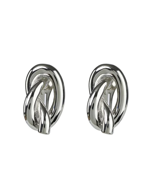 Silver Knot Clip Earrings