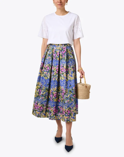 White Cotton Eyelet Tee