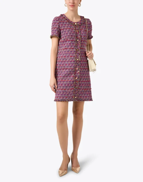 Shea Magenta Tweed Dress