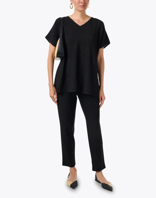 Black Plisse Top