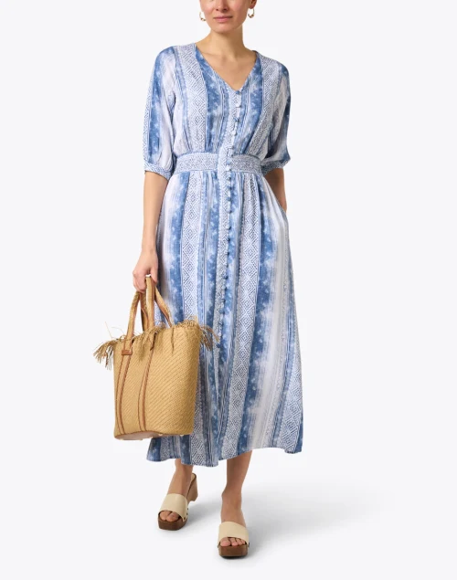 Kelsey Blue and White Dress