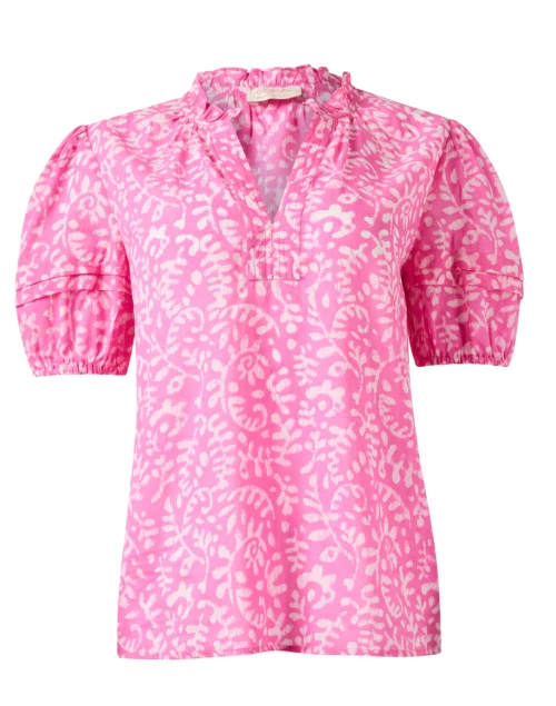 Bronte Pink Floral Print Cotton Top