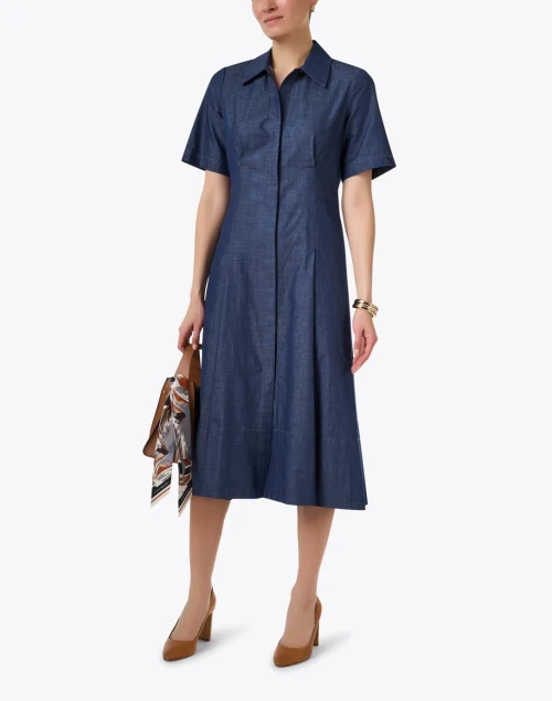 Indigo Denim Shirt Dress