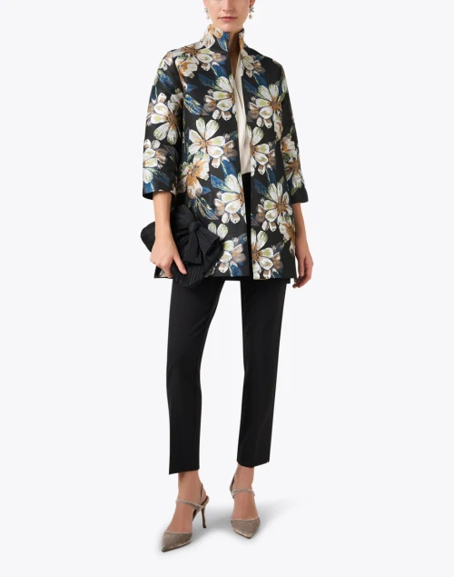 Rita Black Floral Jacquard Jacket