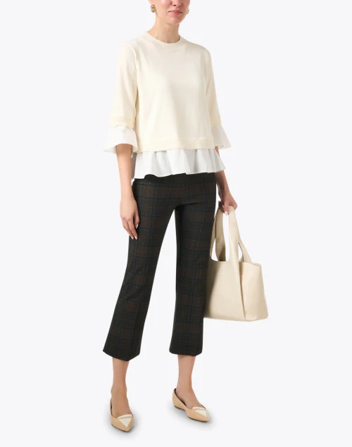 Leo Brown Plaid Crop Flare Pant