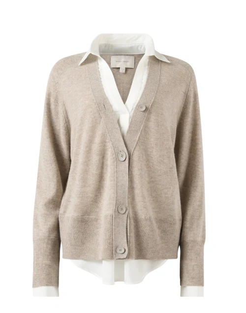 Callie Taupe Wool Cashmere Looker Sweater