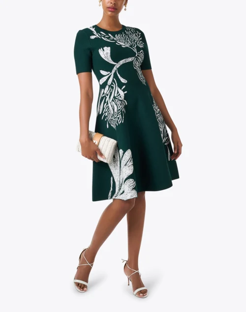 Green Floral Knit Dress