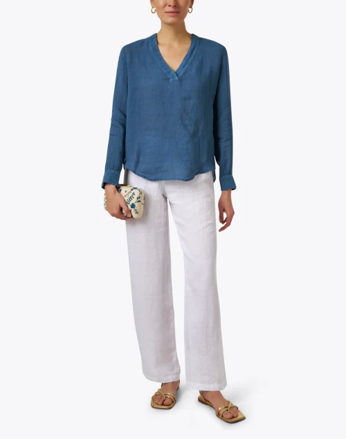 Navy Linen Shirt