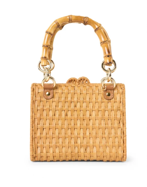 Paola Wicker Bamboo Handle Bag