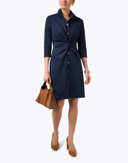 Navy Twist Dress