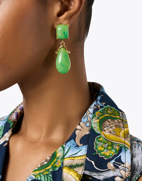 Jade Square Drop Earrings