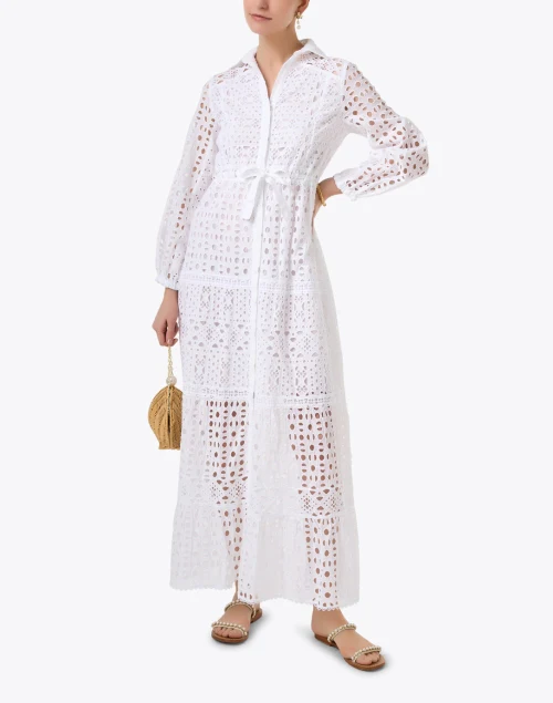 Nilo White Cotton Shirt Dress