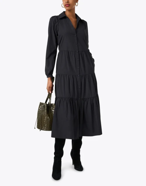 Havana Black Long Sleeve Midi Dress