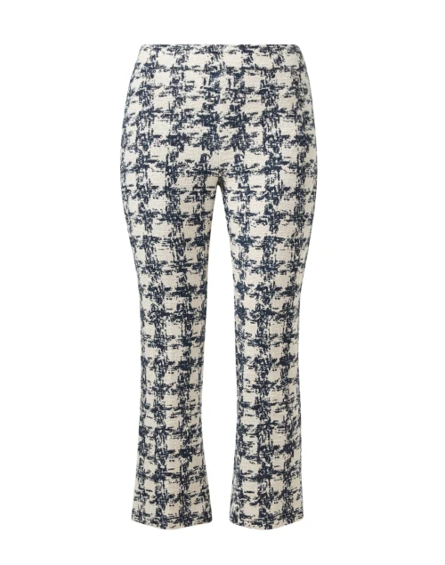 Leo White and Navy Boucle Crop Flare Pant
