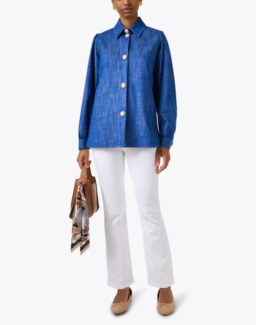 Vikkie Blue Cotton Jacket