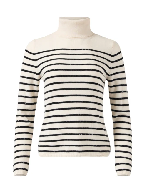 Cream and Black Striped Sweater