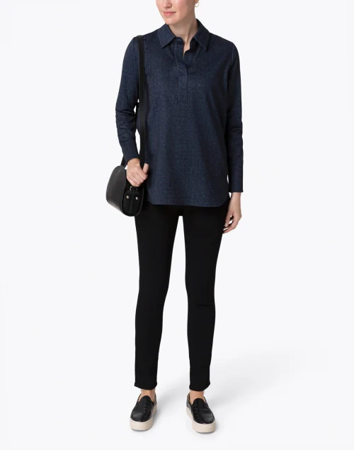 Hadley Navy Denim Henley Top