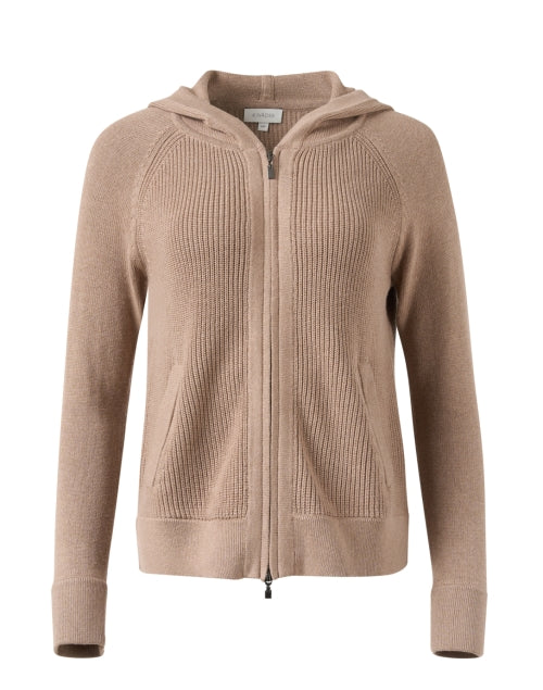 Tan Cotton Zip Hoodie Jacket