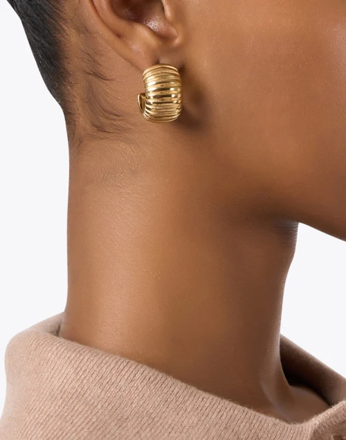 Gold Textured Hoop Earrings