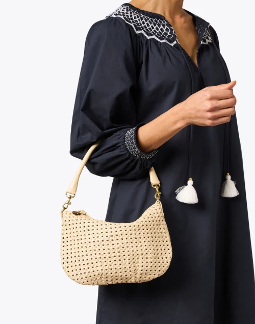 Moyen Cream Rattan Messenger Bag