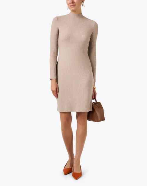 Beige Rib Knit Dress