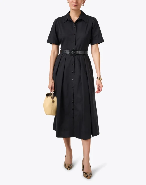 Lilah Black Belted Shirt Dress