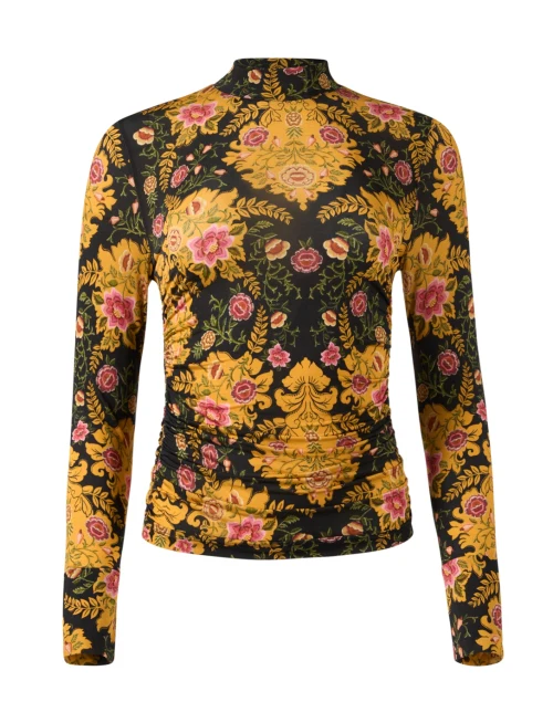 Gold Multi Floral Print Top