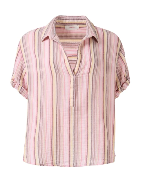 Cruz Pink Striped Cotton Top