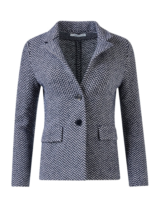 Rosalba Navy and White Chevron Blazer