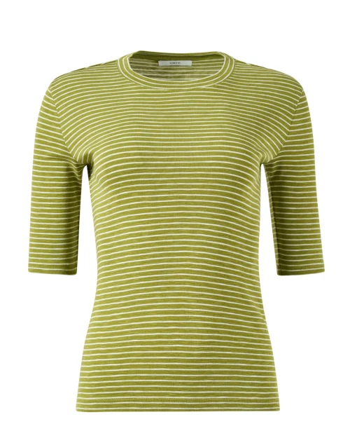 Green Striped Knit Top