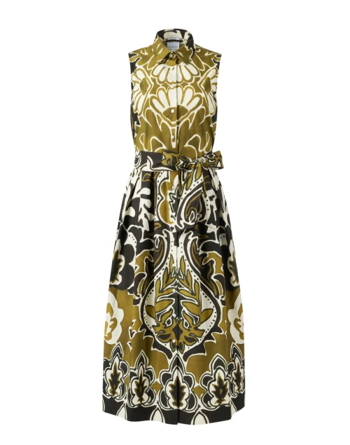 Zalla Damask Print Cotton Shirt Dress
