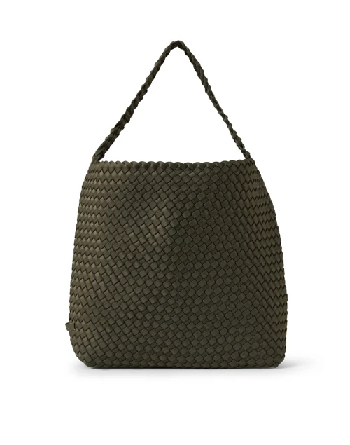 Nomad Green Woven Hobo Handbag