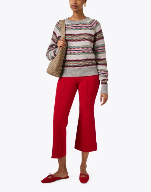 Grey Multi Stripe Cashmere Sweater