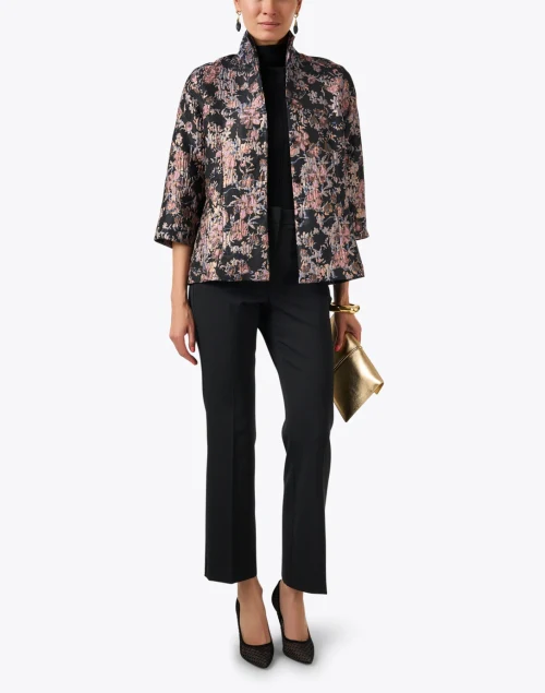Ronette Black Floral Jacquard Jacket