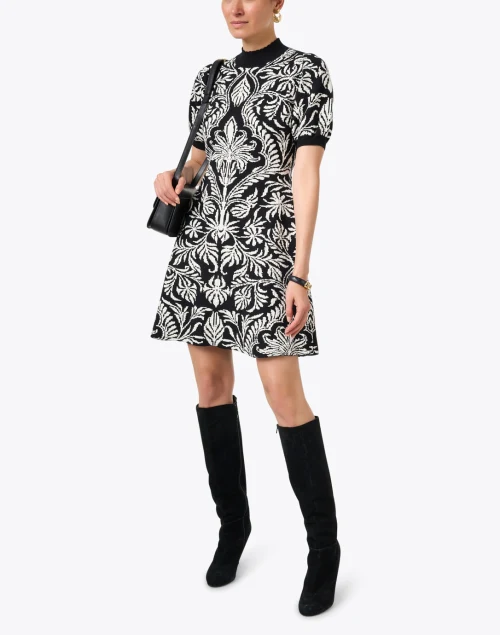Elise Black and White Knit Dress