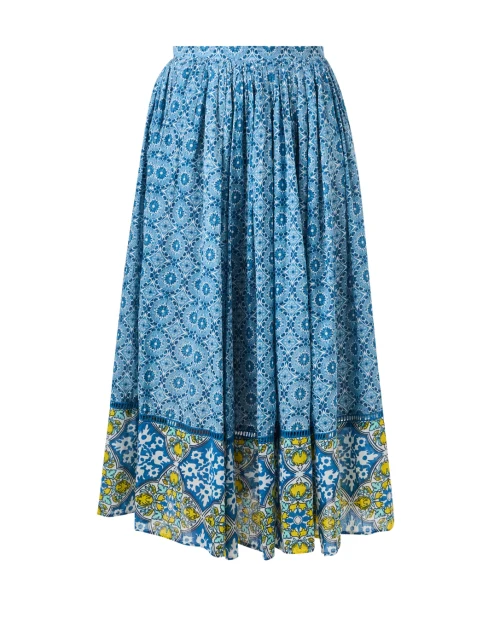 Canberra Blue Tile Print Skirt